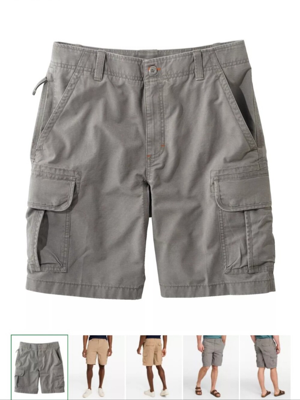 L.L. Bean Gray Men's Cargo Shorts — Utility Pocket Style